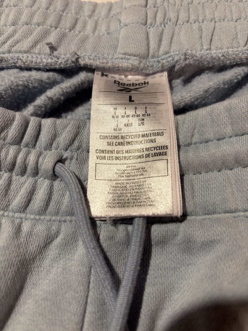 Reebok Light Blue Kids Sweatpants with Drawstring